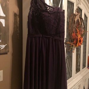 Lace purple one shoulder
